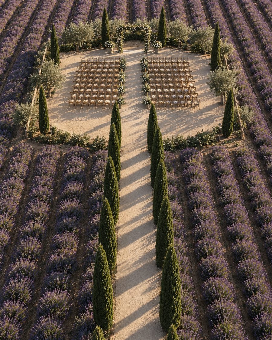 La cérémonie dans les lavandes – Maison Célestine